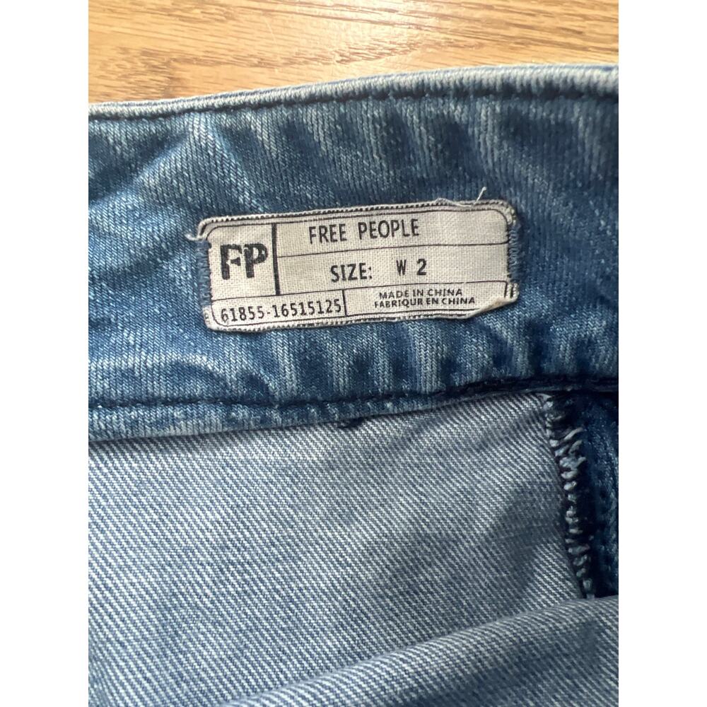 New Without Tags Free People Zip To It Denim Mini Skirt - Picture 5 of 7